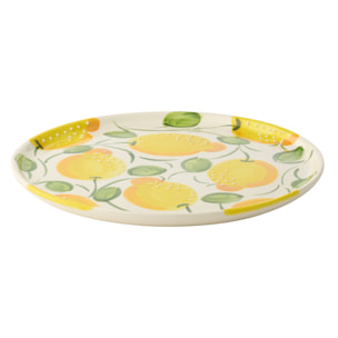 J-Line Assiette Citron - céramique - jaune/vert