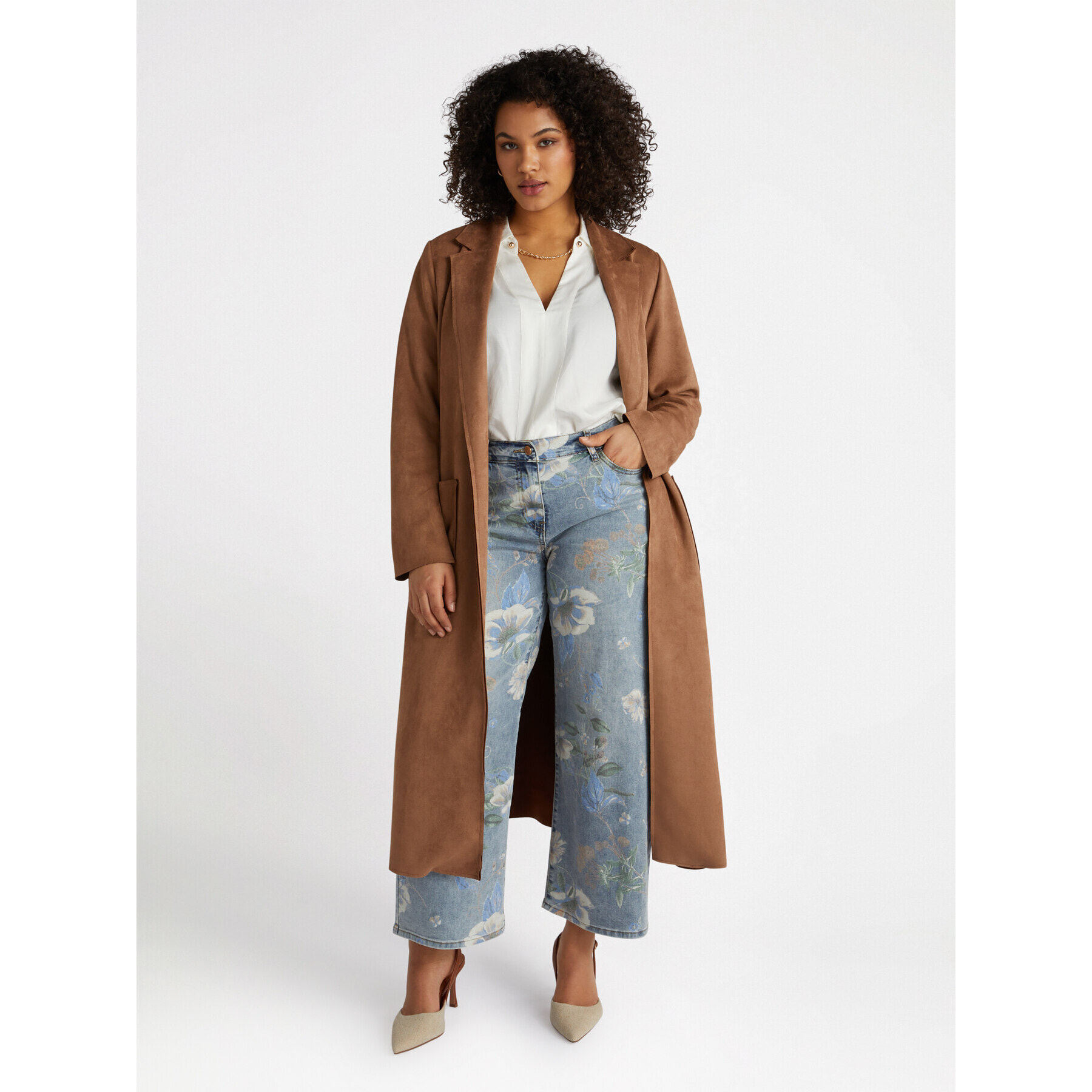 Fiorella Rubino - Trench lungo aperto davanti - Marrone