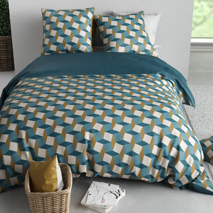 Parure housse de couette 3pcs 100% coton 57 fils polo