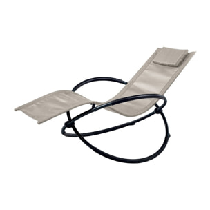 Transat de jardin en acier - pliable - écru - ELYPSE