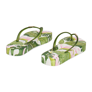 Sandalias playeras verdes de pvc