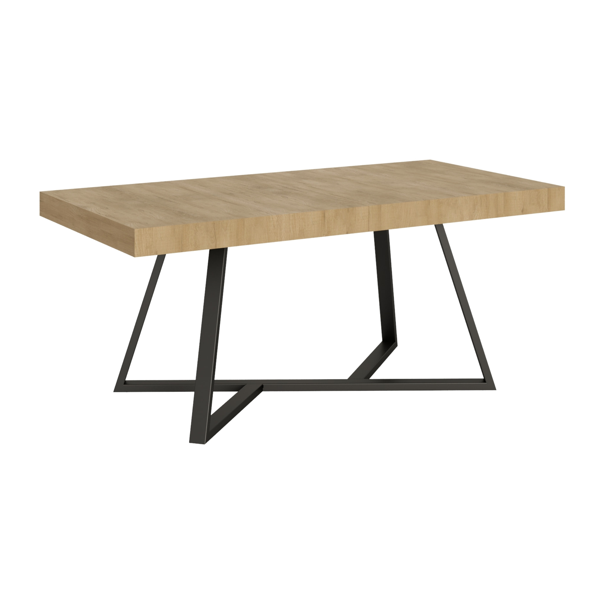 Table extensible 90x180/440 cm Booster chêne nature pieds anthracite