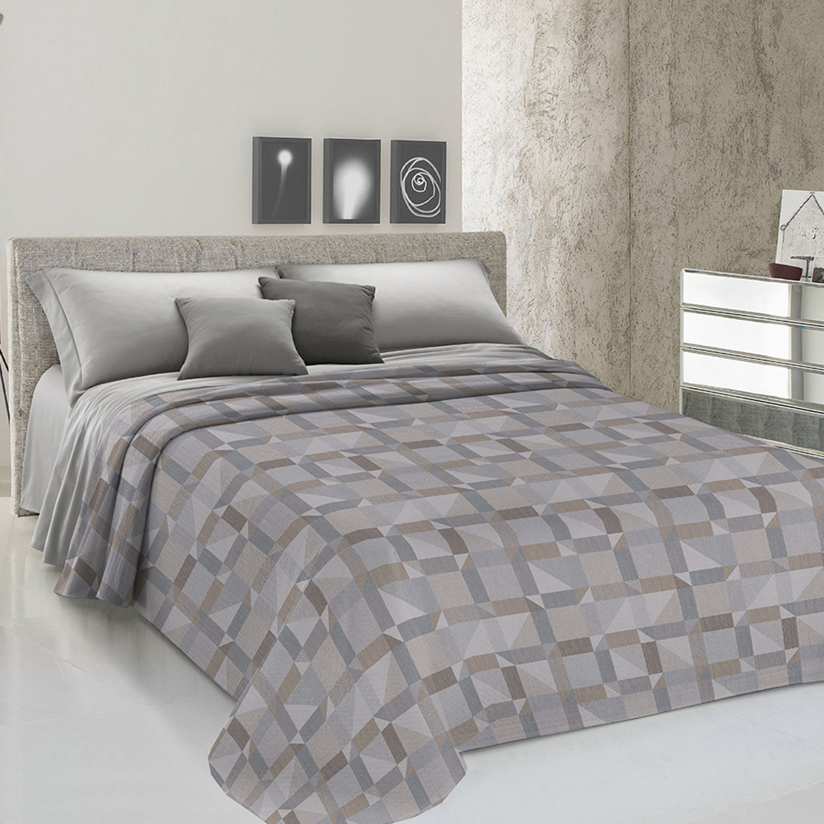 Copriletto di cotone atene beige 100% cotone