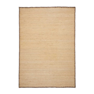 Alfombra Sorina de yute natural con borde marrón 160 x 230 cm