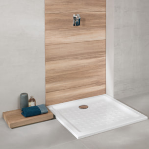 Pack receveur 90 x 90 Villeroy & boch O Novo ceramique carré blanc avec bonde D90