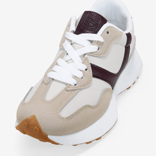 Zapatillas deportivas beige con cordones