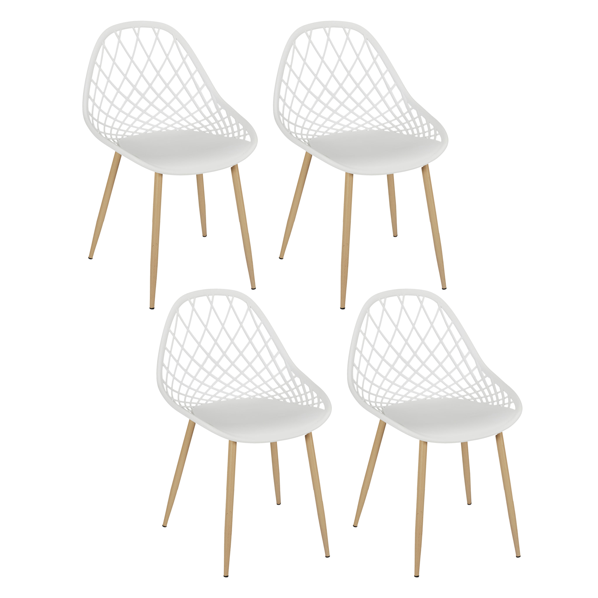 Chaise Exterieur Malaga Blanc - Lot De 4