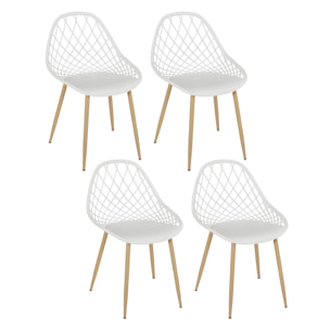 Chaise Exterieur Malaga Blanc - Lot De 4