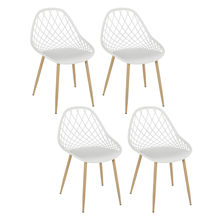 Chaise Exterieur Malaga Blanc - Lot De 4