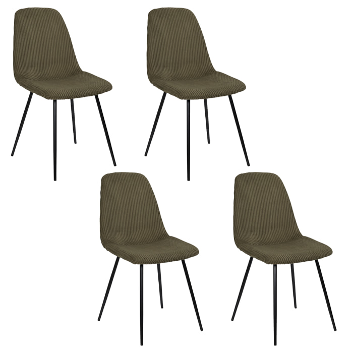 Chaise Cotele Scott Vert - Lot De 4
