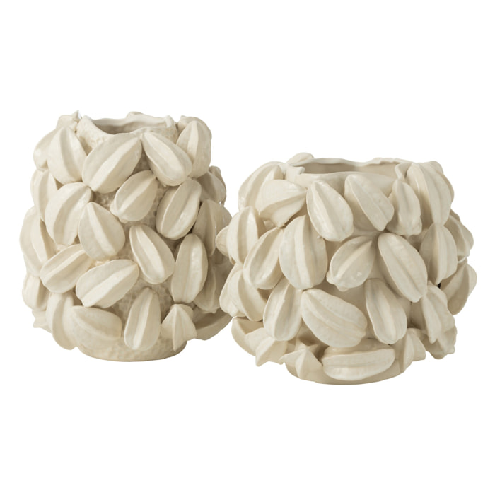J-Line vase Botanica Cacao Large - céramique - beige