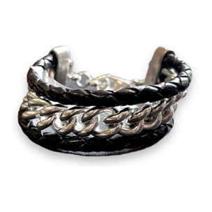 Pulsera canal en plata