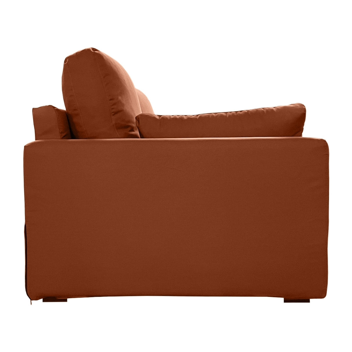 Canapé 3 pl TRESSIN 190 cm fixe tissu coton Terracotta - 100% déhoussable - Fab. France