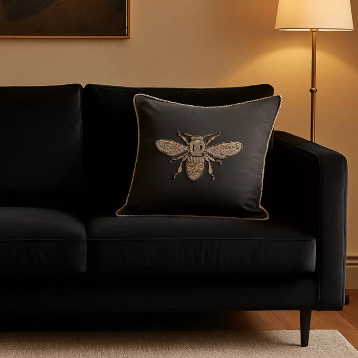 Coussin noir abeille Kare Design