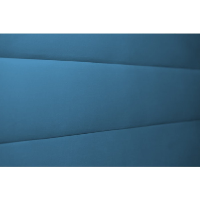 Lit avec tête de lit bandes horizontales velours et sommier tapissier Ep14