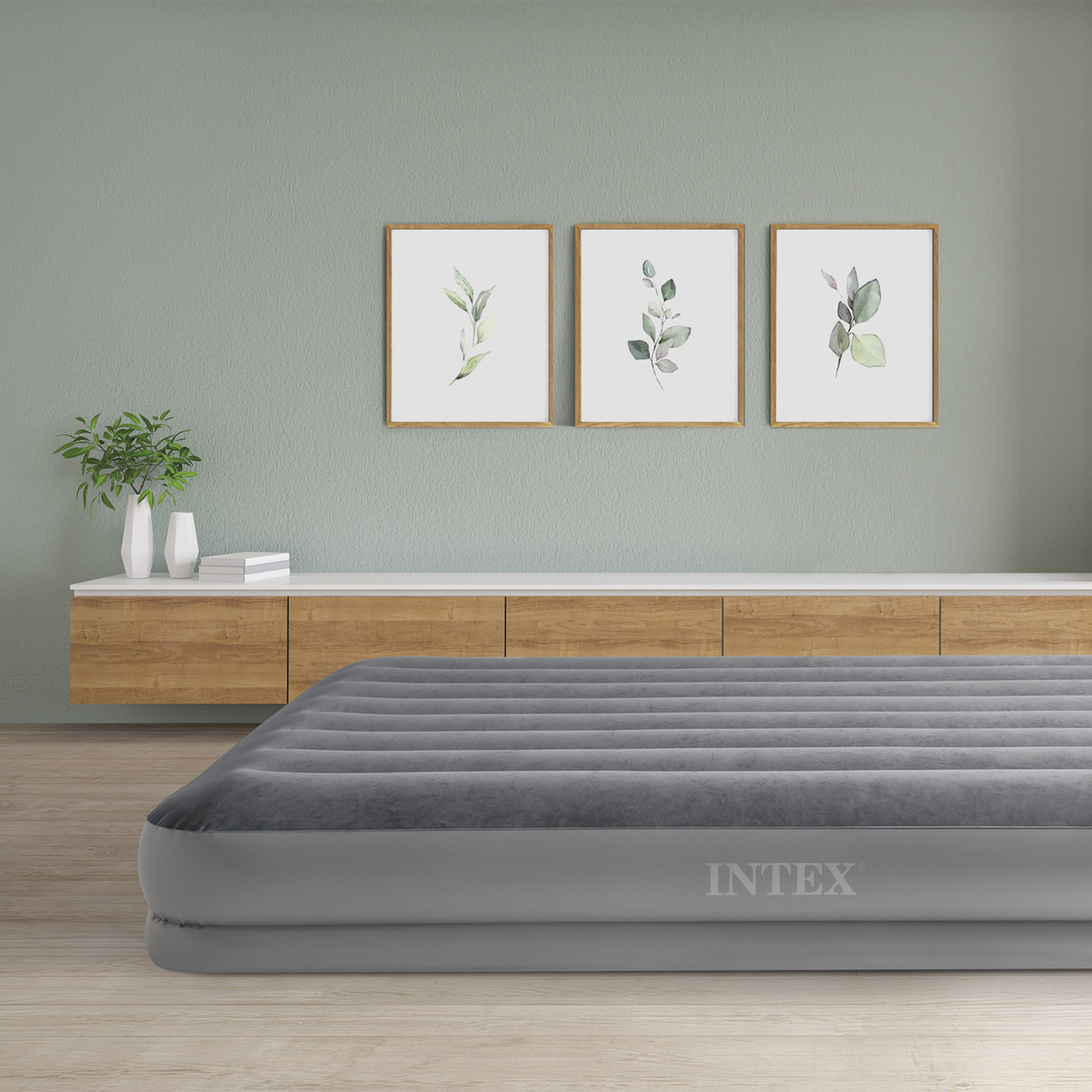Intex Materasso Gonfiabile Dura-Beam Prestige Mid-Rise Matrimoniale, con Pompa USB incorporata, 152x203x30 cm