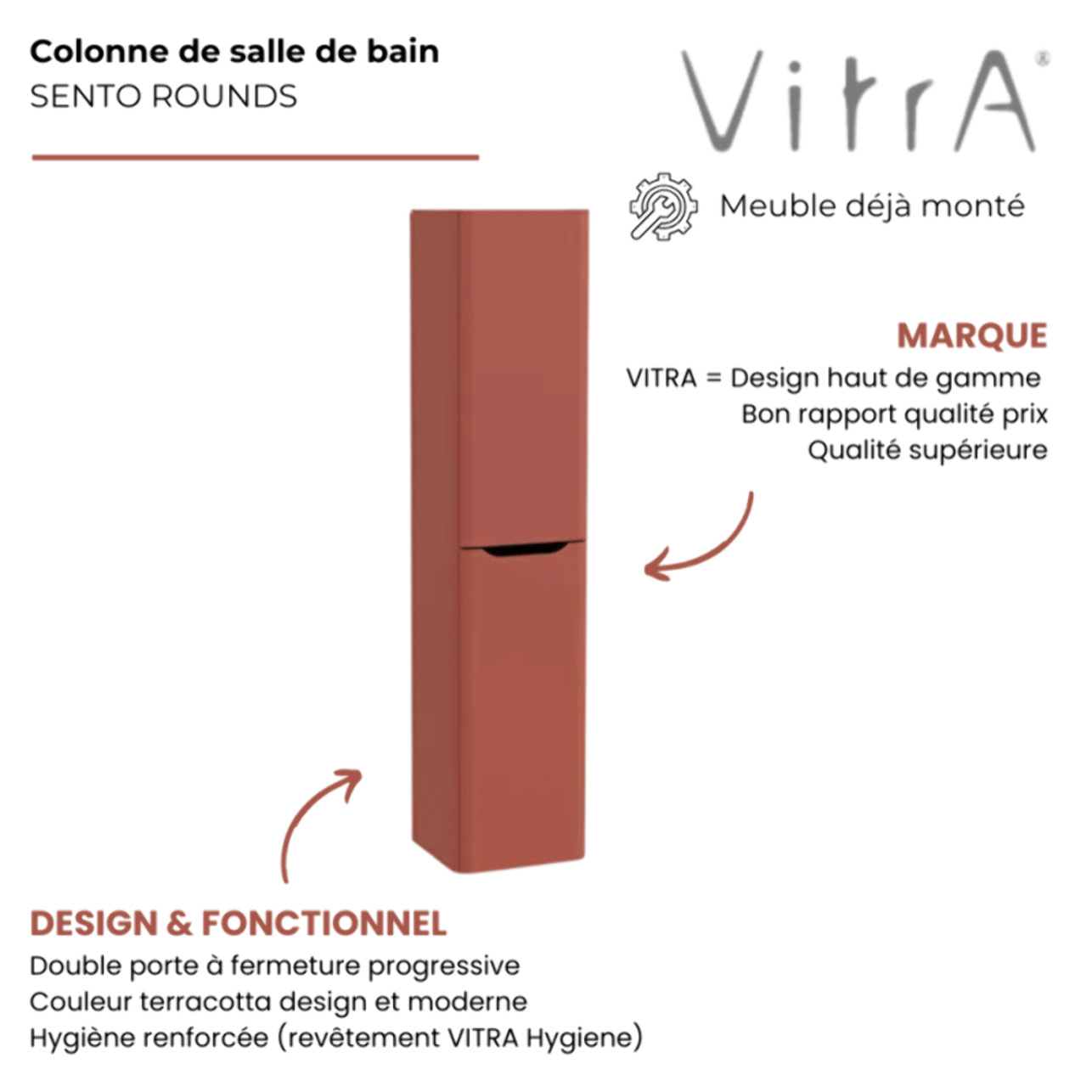 Colonne VITRA Sento Round 2 portes terracotta mat