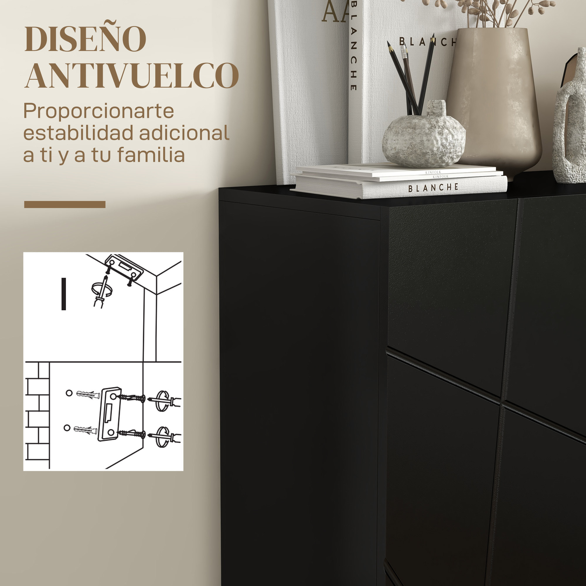 Mueble Zapatero Moderno Zapatero de Entrada Recibidor con Estantes Ajustables Cierre Suave para 15-20 Pares de Zapatos Zapatero Estrecho para Pasillo 72x31,5x95 cm Negro