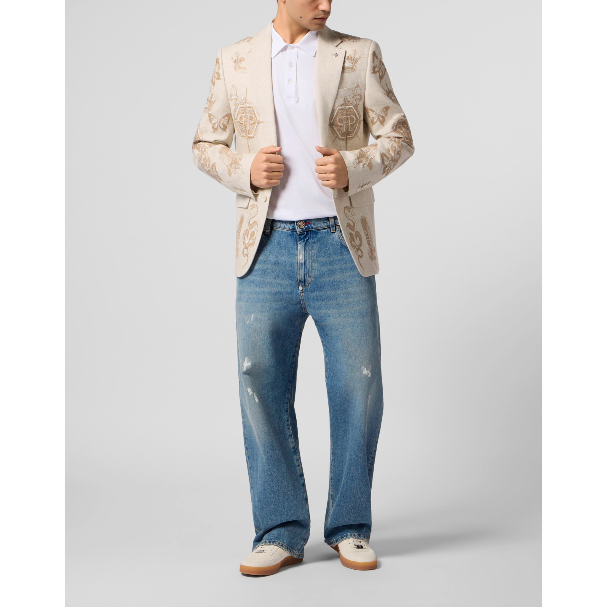 PHILIPP PLEIN Gigolo Fit Blazer All-Over Tattoo