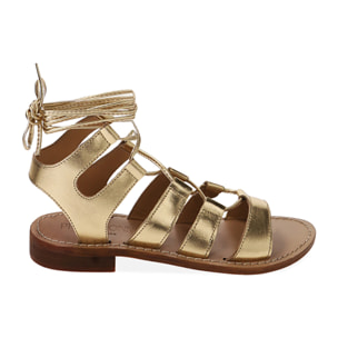 Sandalias gladiadoras de piel doradas