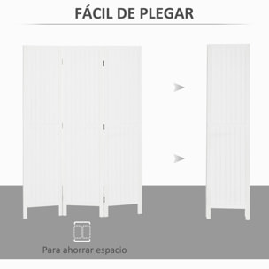 Biombo de 3 Paneles Divisor de Habitación Plegable 120x1,8x170 cm Separador de Ambientes con Pantalla de Privacidad Estilo Rústico para Oficina Dormitorio Salón Blanco