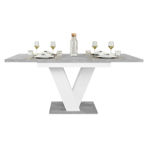Xandriel - table à manger extensible - gris et blanc - 4 à 6 personnes - Blanc/chêne clair