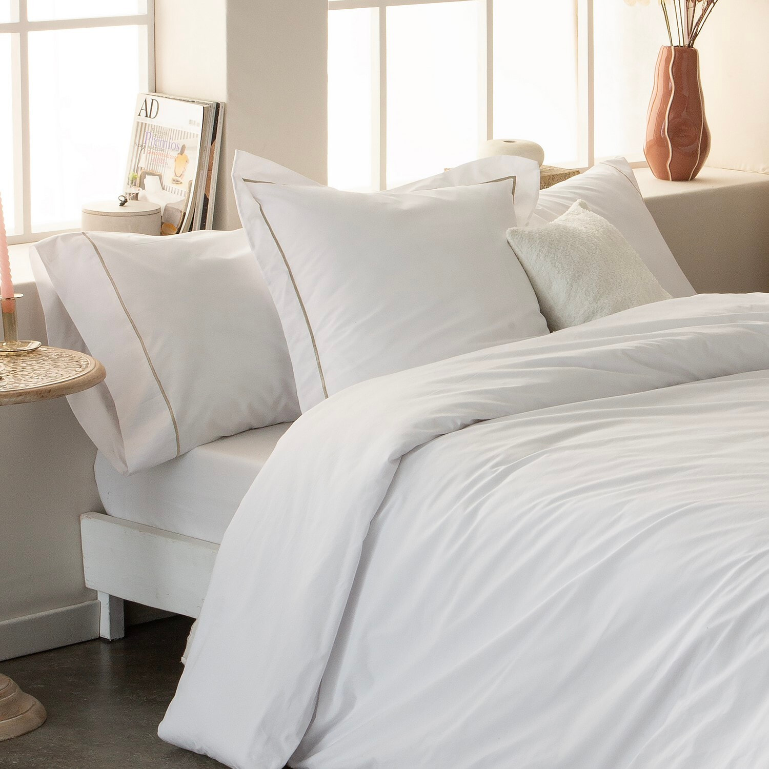 Funda de almohada ito blanco/oro