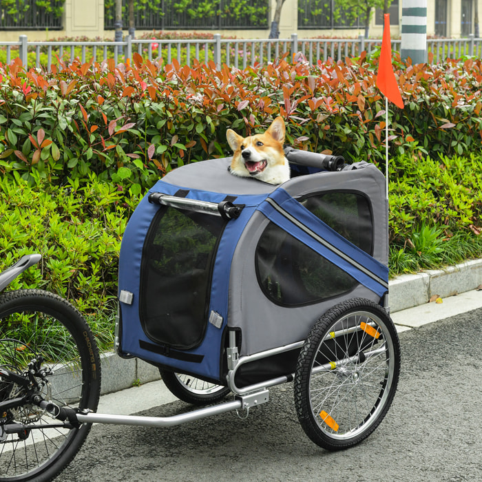 Remorque vélo pour chien animaux pliable barre attelage inclus