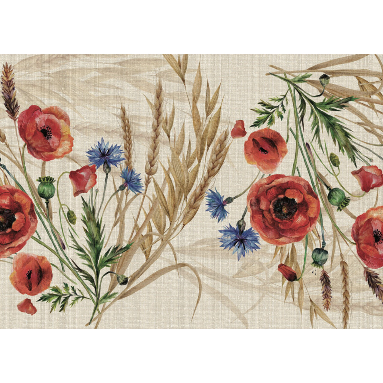 Tappeto Passatoia Cucina Con Retro Antiscivolo Antisfilo Linea Futura Papaveri