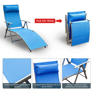 Transat inclinable multi-positions pliable