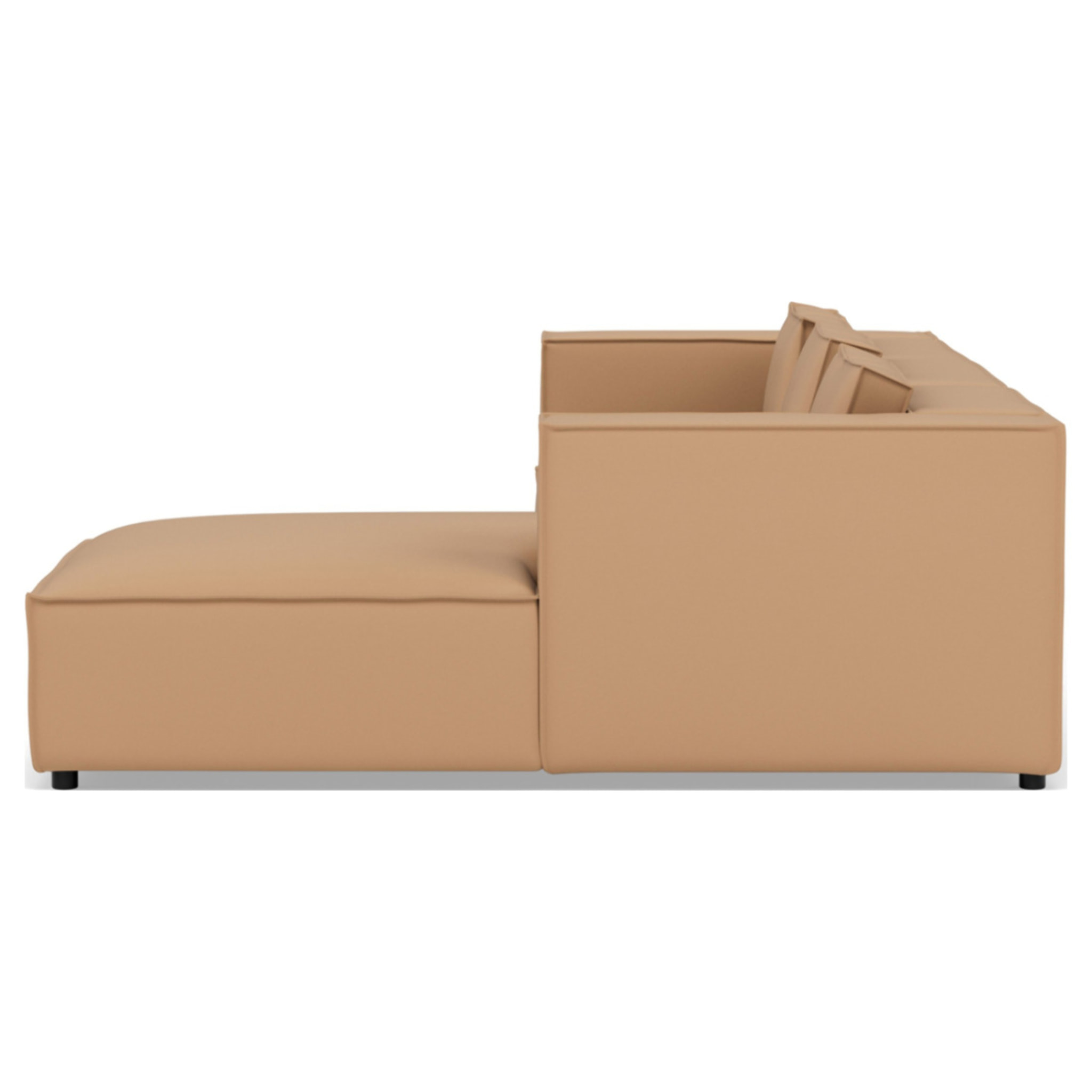 Stella - canapé d'angle droit 4 places en simili - Taupe