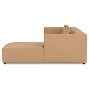 Stella - canapé d'angle droit 4 places en simili - Taupe