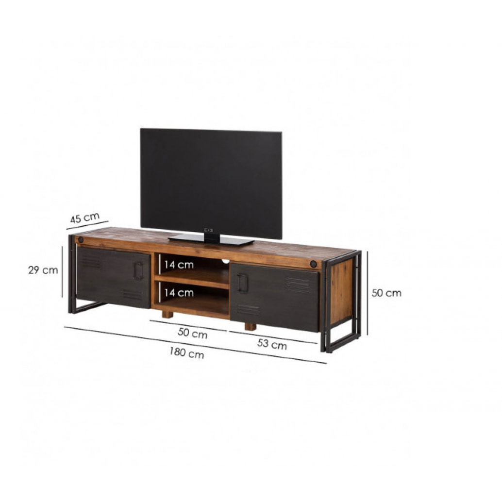Meuble TV industriel bois et métal - ATELIER