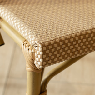 Lot de 2 fauteuils de table beige et structure en aluminium AMALFI