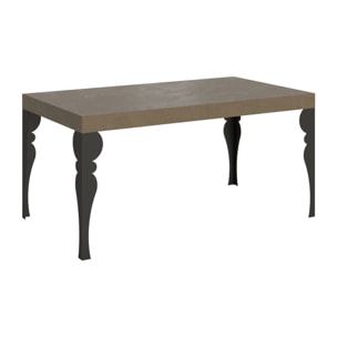 Table extensible 90x160/264 cm Paxon taupe pieds anthracite