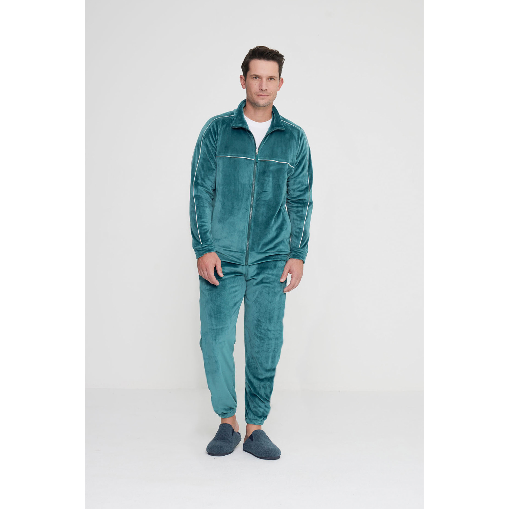 Completo loungewear uomo almy in ciniglia con zip Noidinotte