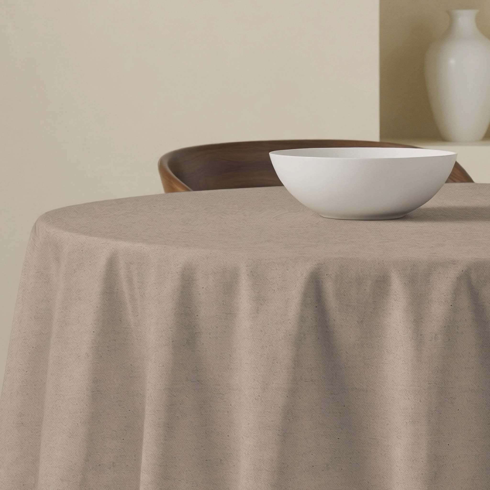 Nappe ronde en résine anti-taches Uni 157