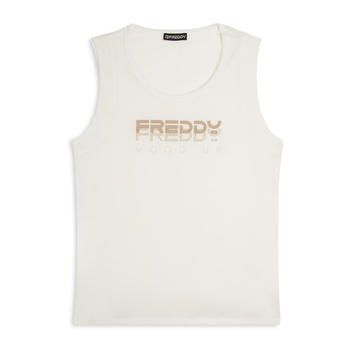 Canotta regular fit con dettagli dorati