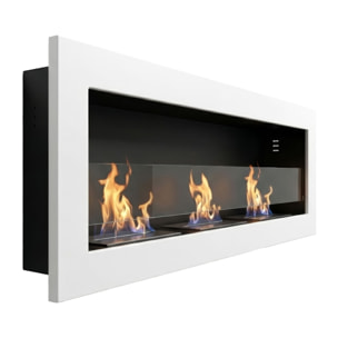 Traiano - Camino a bioetanolo da incasso 120xH40 cm biocamino Bianco