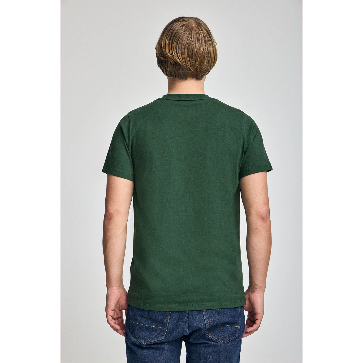 Camiseta verde botella con cuello redondo y bordado Rigby Go