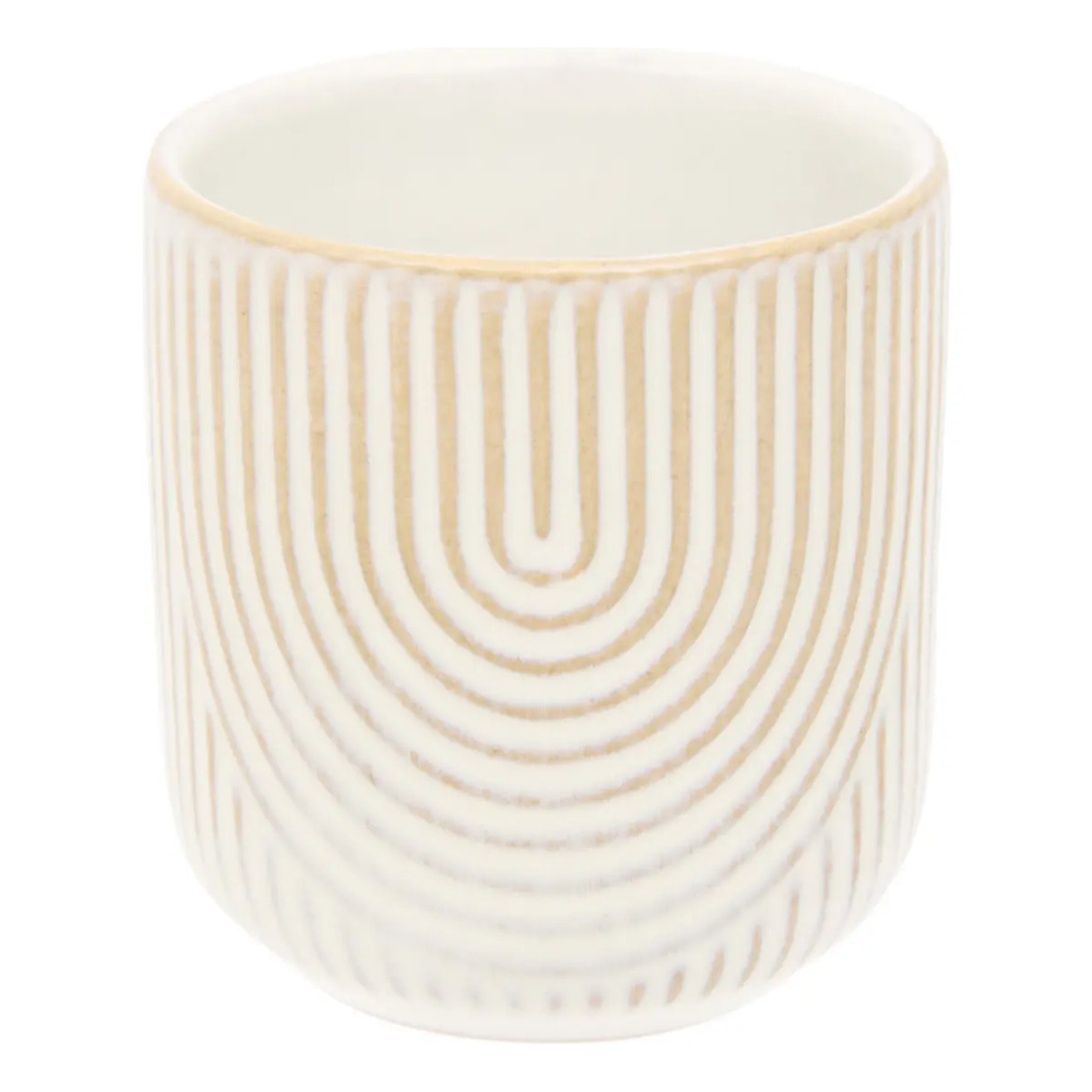 Tasse espresso motif courbes Lya 10cl blanc