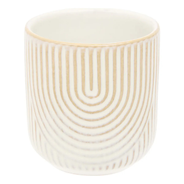 Tasse espresso motif courbes Lya 10cl blanc