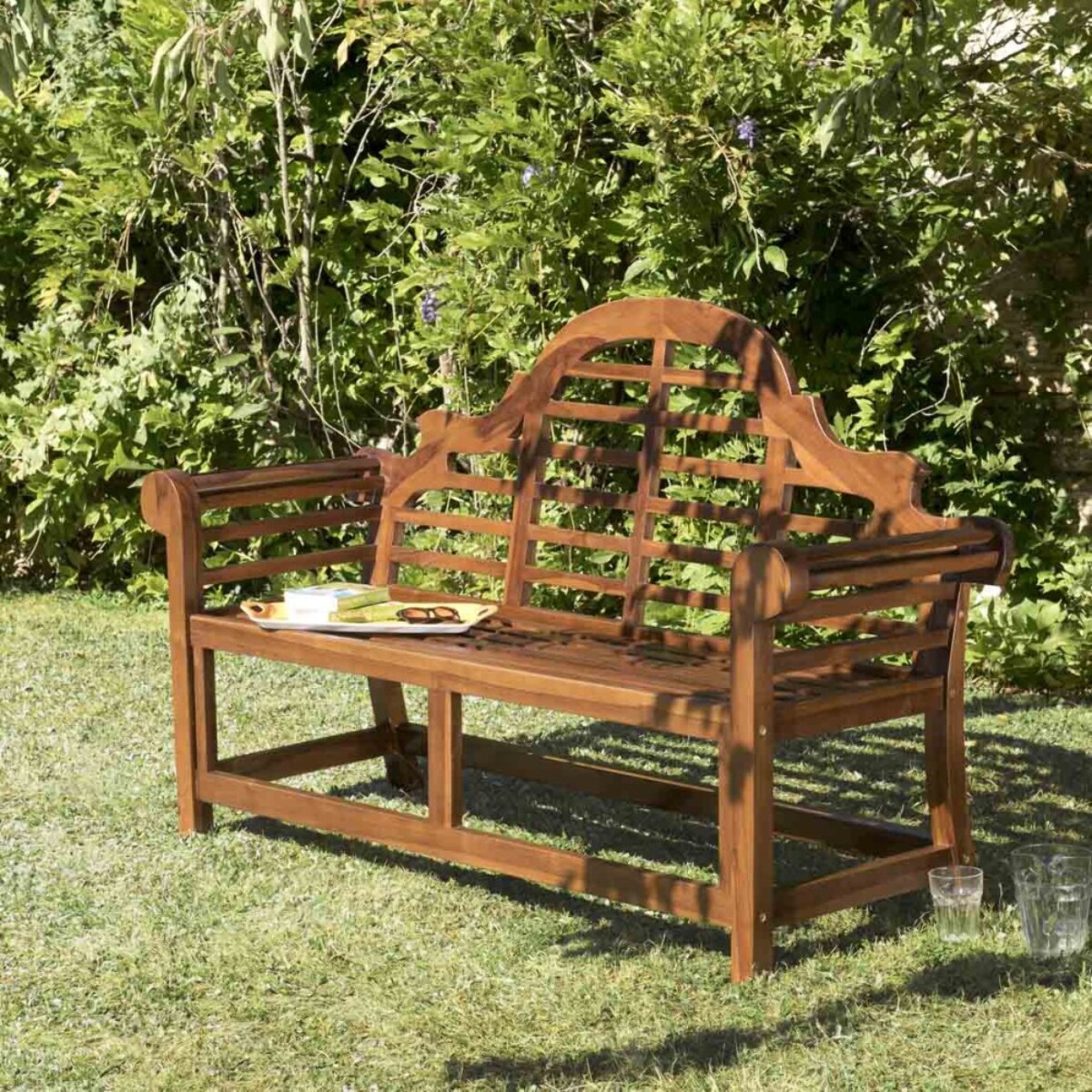 MAEVA - Banc de jardin Sumatra en bois teck huilé