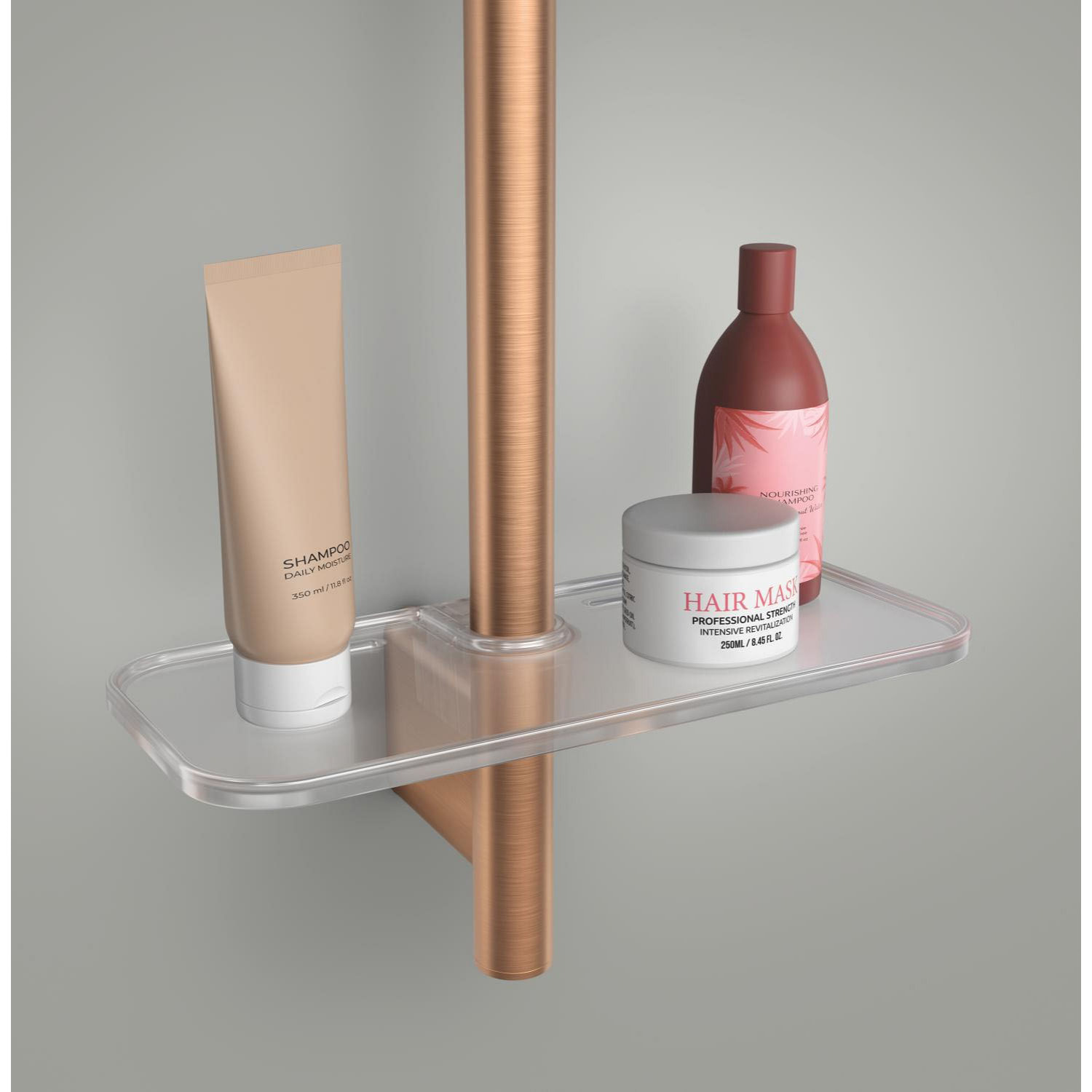 Ensemble de douche 3 jets (Pluie, Jet stimulant, Booster) - Warm Sunset brossé
