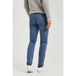 Pantaloni casual blu denim in cotone elasticizzato con particolari Polo Club