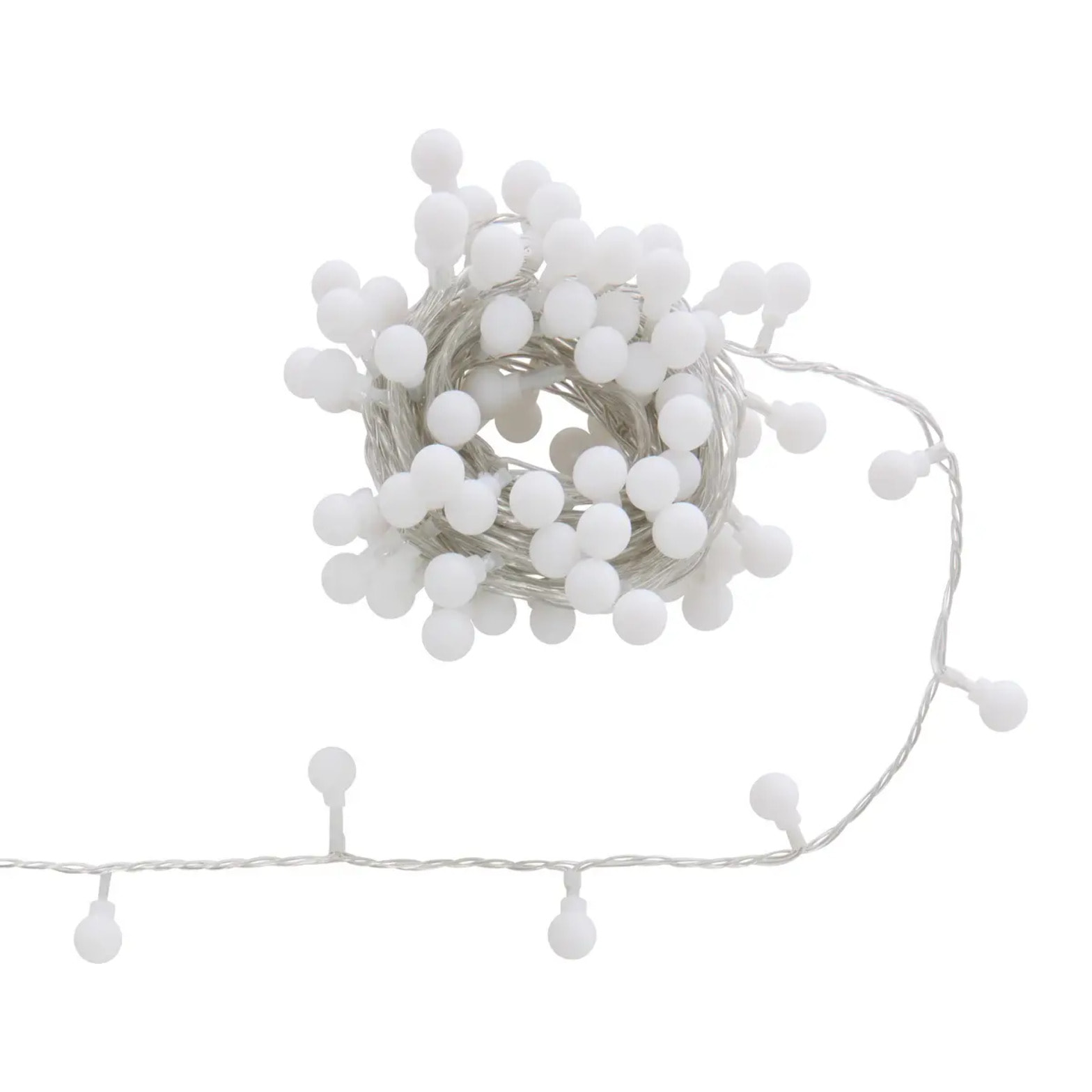 Guirlande lumineuse boules d'extérieur 7,5 m 100 LED blanc froid 13 fonctions sur secteur