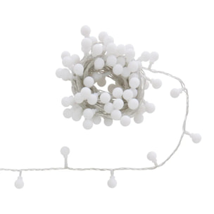 Guirlande lumineuse boules d'extérieur 7,5 m 100 LED blanc froid 13 fonctions sur secteur