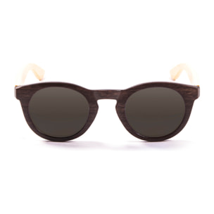 Gafas de sol LENOIR DUNE - De brazo de bambú natural con montura de bambú oscuro / Ahumada