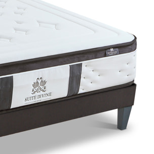 Ensemble Matelas Suite Divine & Sommier KIT15, 32 cm, Mémoire de Forme et Mousse Hypersoft, Technologie Tri-Lattes, Soutien Ferme