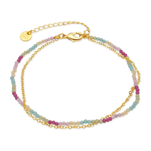 Tobillera Miwa acabado oro amarillo 18k